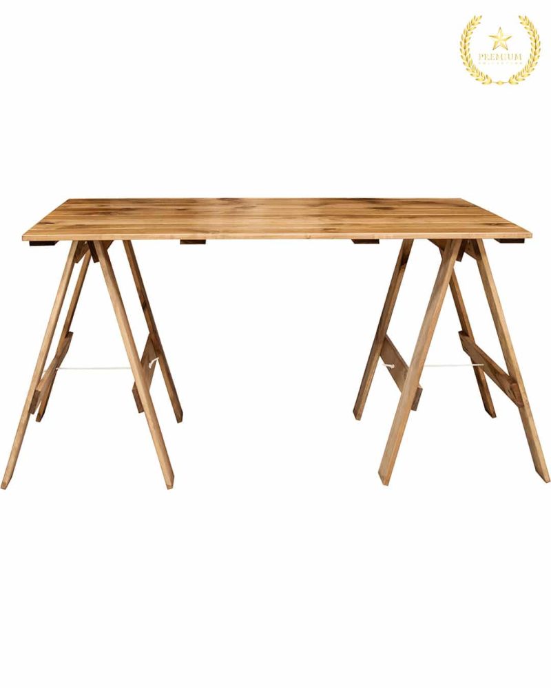1.8m BAR Rustic Trestle Table: Stained - Image 2