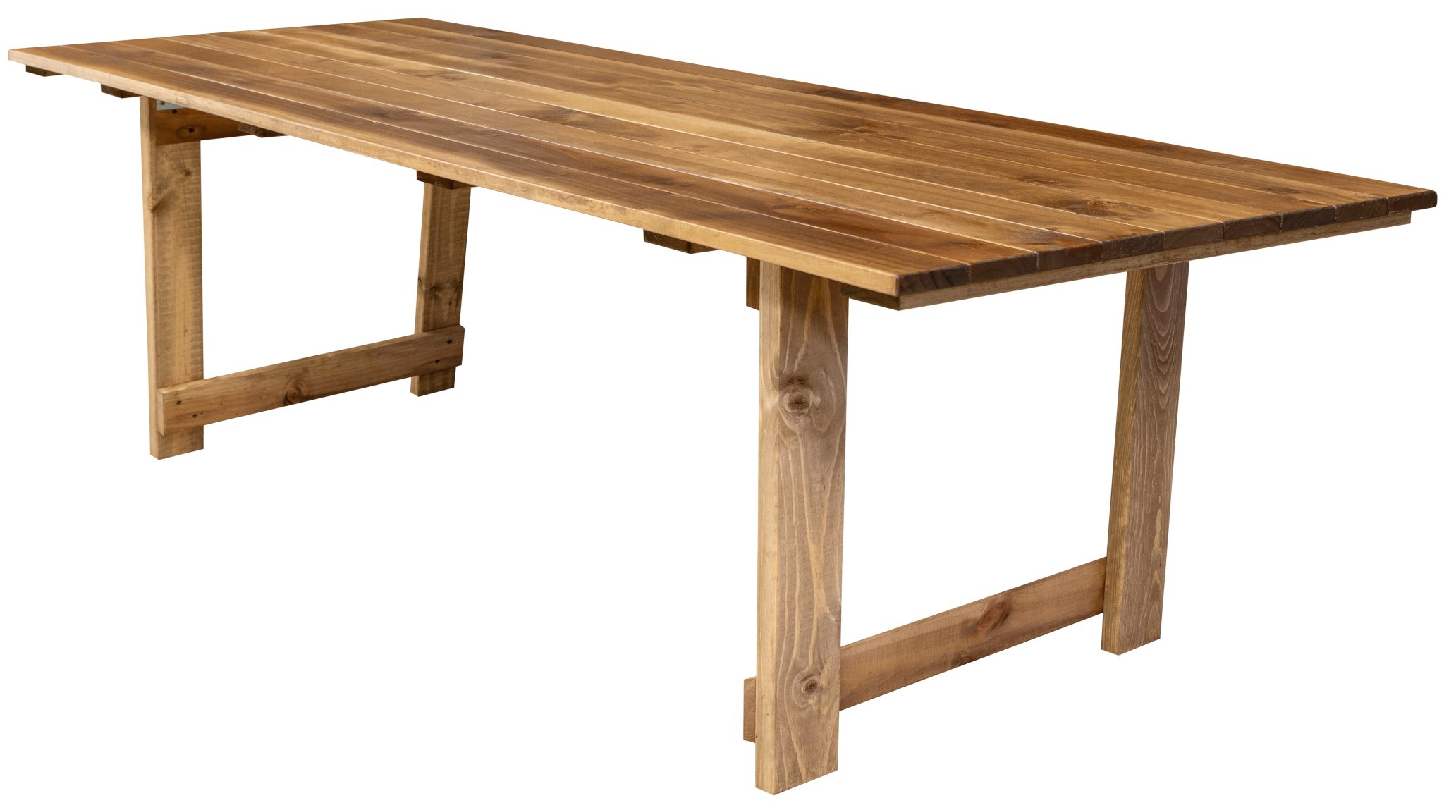 2.4m FOLDING LEG Dining / Trestle Table 10-Seater Stained
